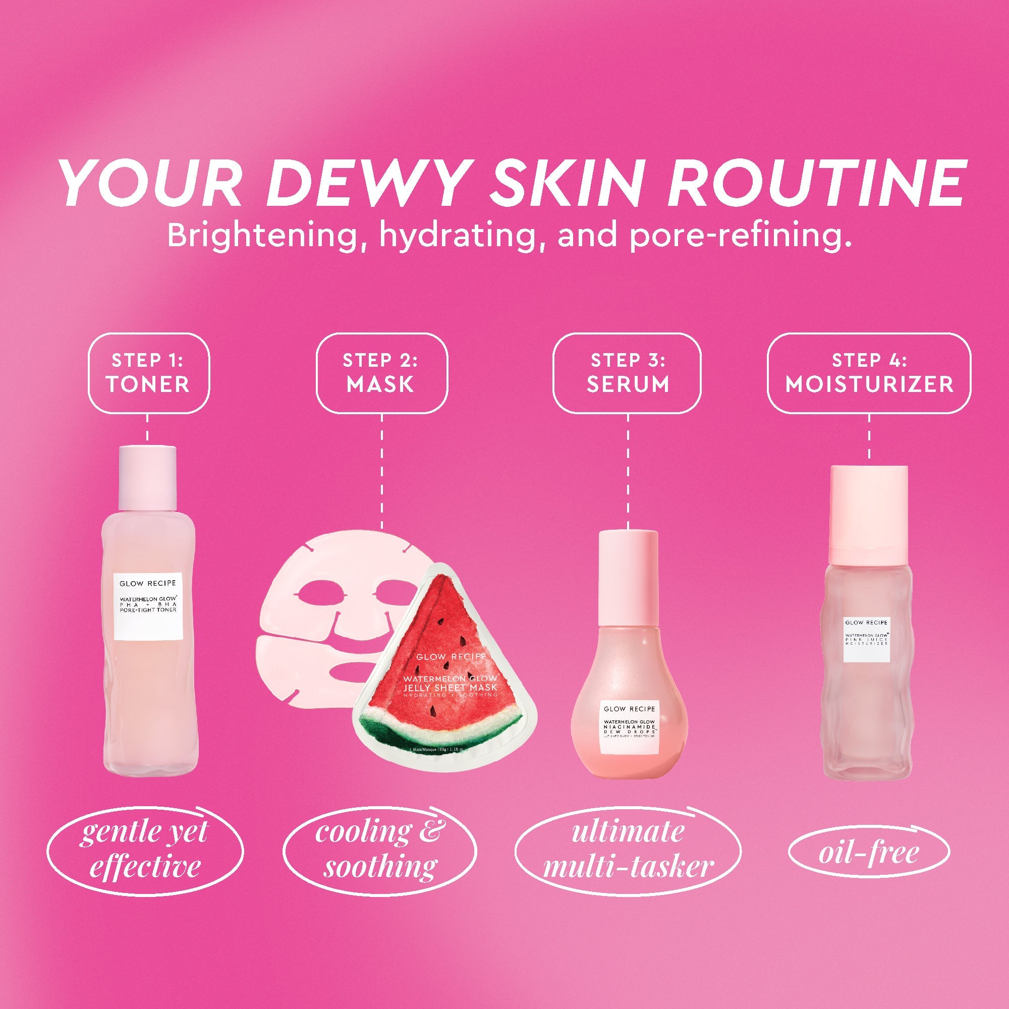 Watermelon Glow Dewy Skin Routine